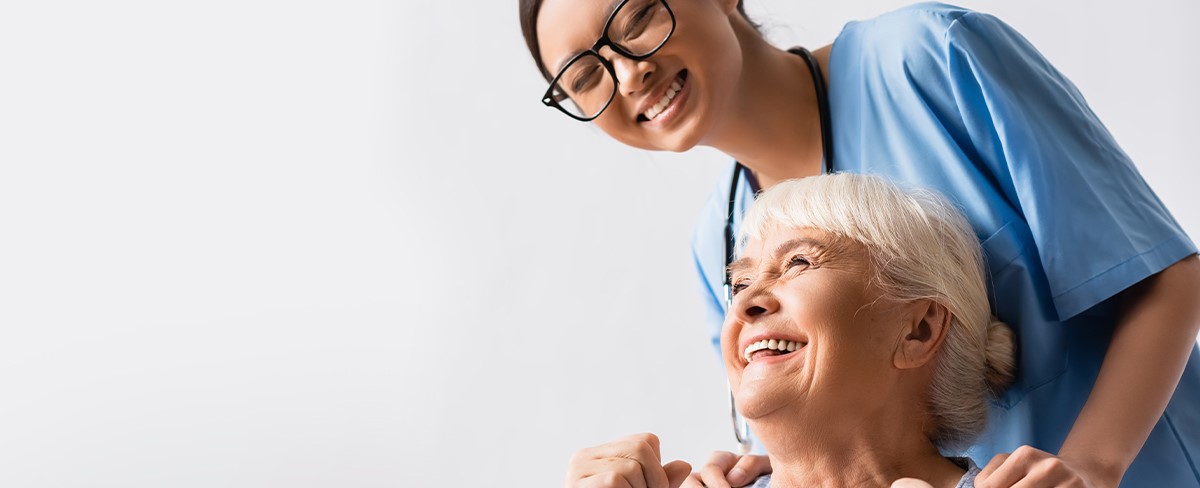 Healthcare worker and patient