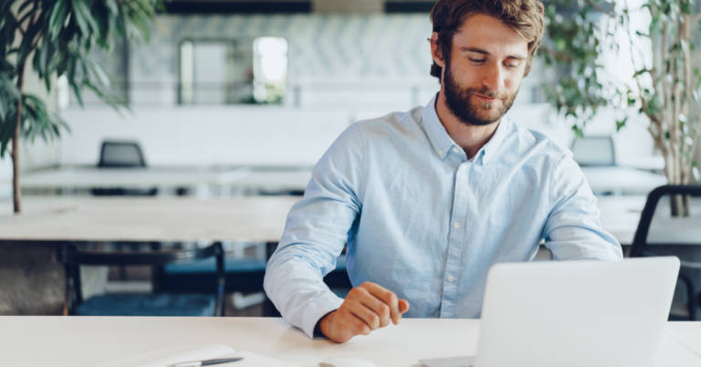 Man looking at computer