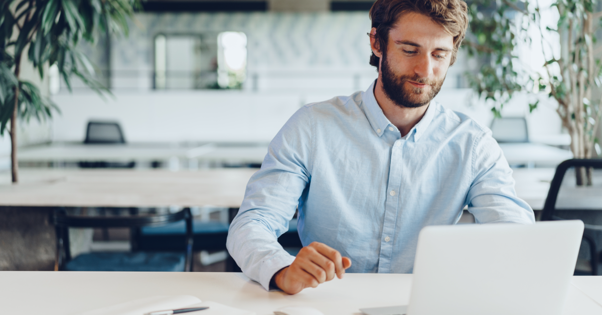 Man looking at computer