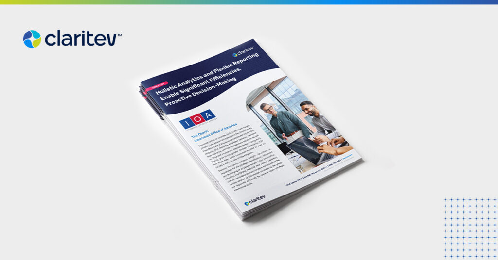 Case study IOA graphic showing professionals collaborating in an office setting.